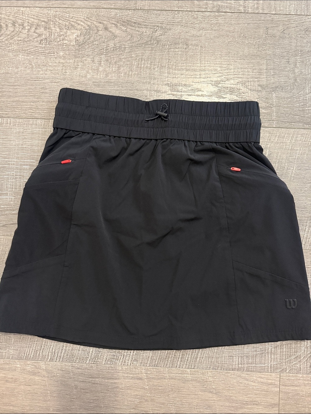 Wilson Black Athletic Skirt with Red Zipper Accents